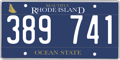 RI license plate 389741