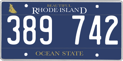 RI license plate 389742