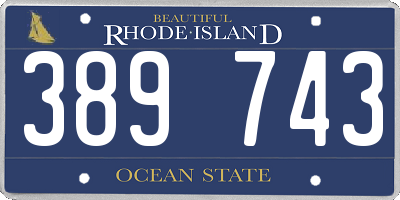 RI license plate 389743
