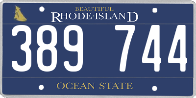 RI license plate 389744
