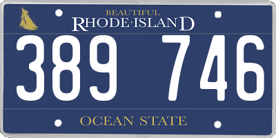 RI license plate 389746
