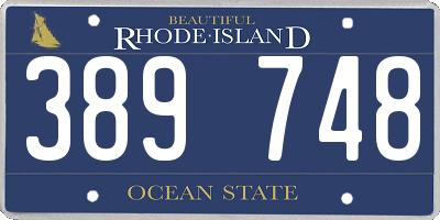 RI license plate 389748