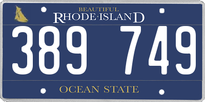 RI license plate 389749