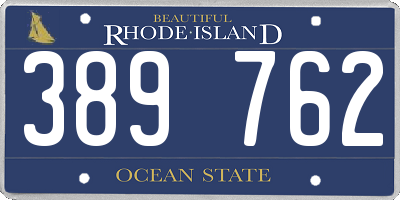 RI license plate 389762