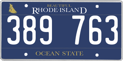 RI license plate 389763