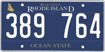 RI license plate 389764