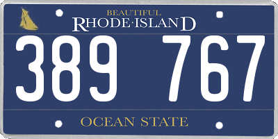 RI license plate 389767