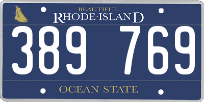 RI license plate 389769