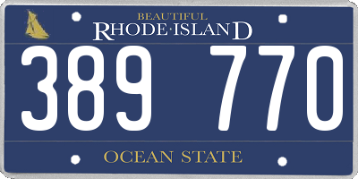 RI license plate 389770