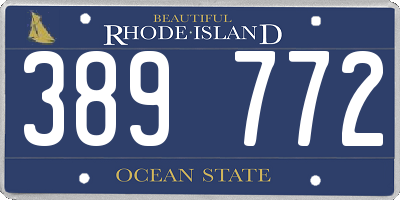RI license plate 389772