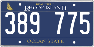 RI license plate 389775