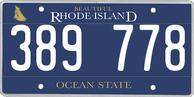RI license plate 389778