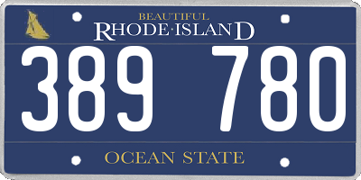 RI license plate 389780