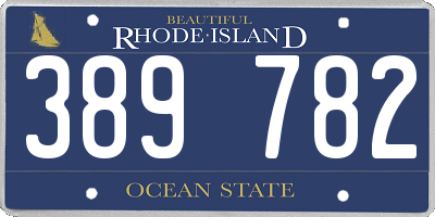RI license plate 389782