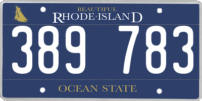 RI license plate 389783