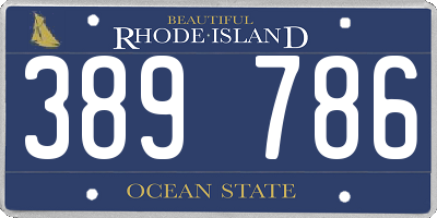RI license plate 389786
