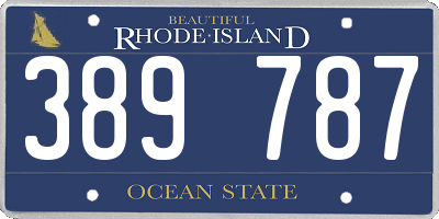 RI license plate 389787