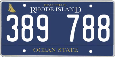 RI license plate 389788