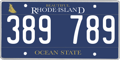RI license plate 389789