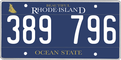 RI license plate 389796