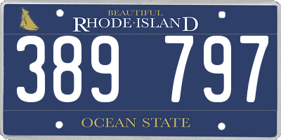RI license plate 389797