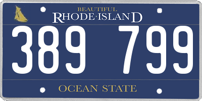 RI license plate 389799