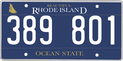 RI license plate 389801