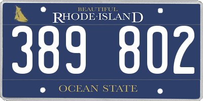 RI license plate 389802