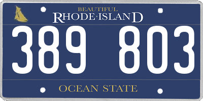RI license plate 389803