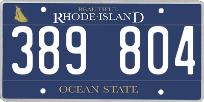 RI license plate 389804