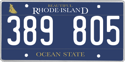 RI license plate 389805