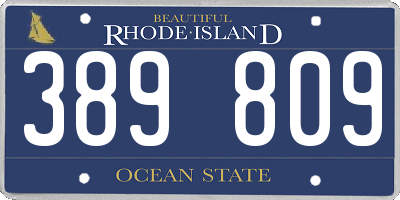 RI license plate 389809