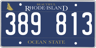 RI license plate 389813