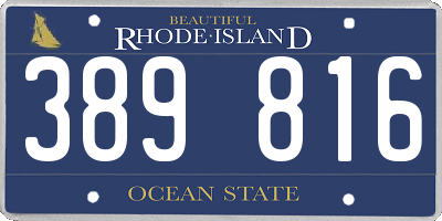 RI license plate 389816