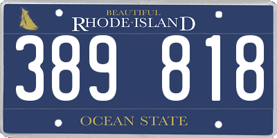 RI license plate 389818