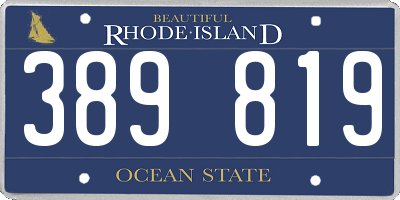 RI license plate 389819