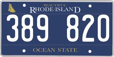 RI license plate 389820