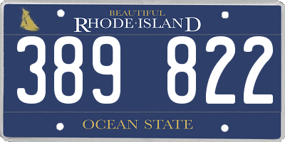 RI license plate 389822