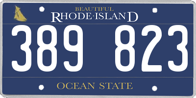 RI license plate 389823