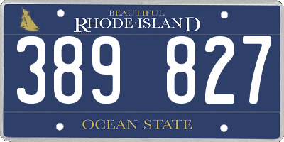 RI license plate 389827