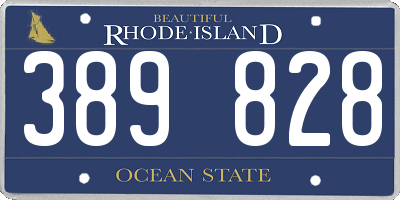 RI license plate 389828