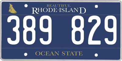 RI license plate 389829