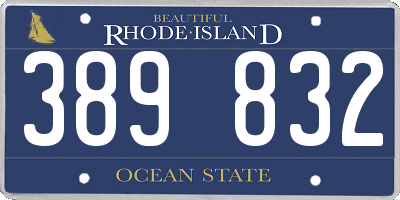 RI license plate 389832