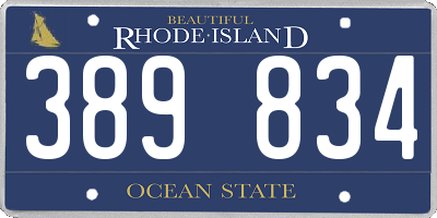 RI license plate 389834