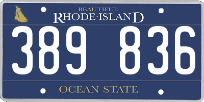 RI license plate 389836