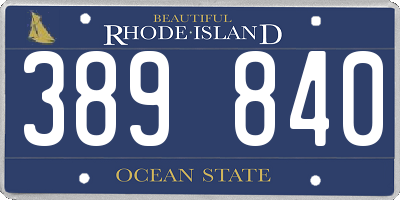 RI license plate 389840