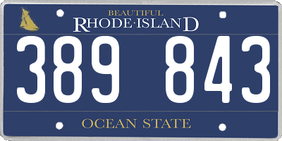 RI license plate 389843