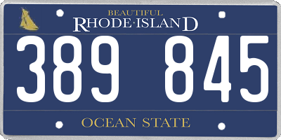 RI license plate 389845