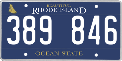 RI license plate 389846