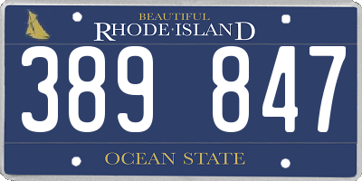 RI license plate 389847